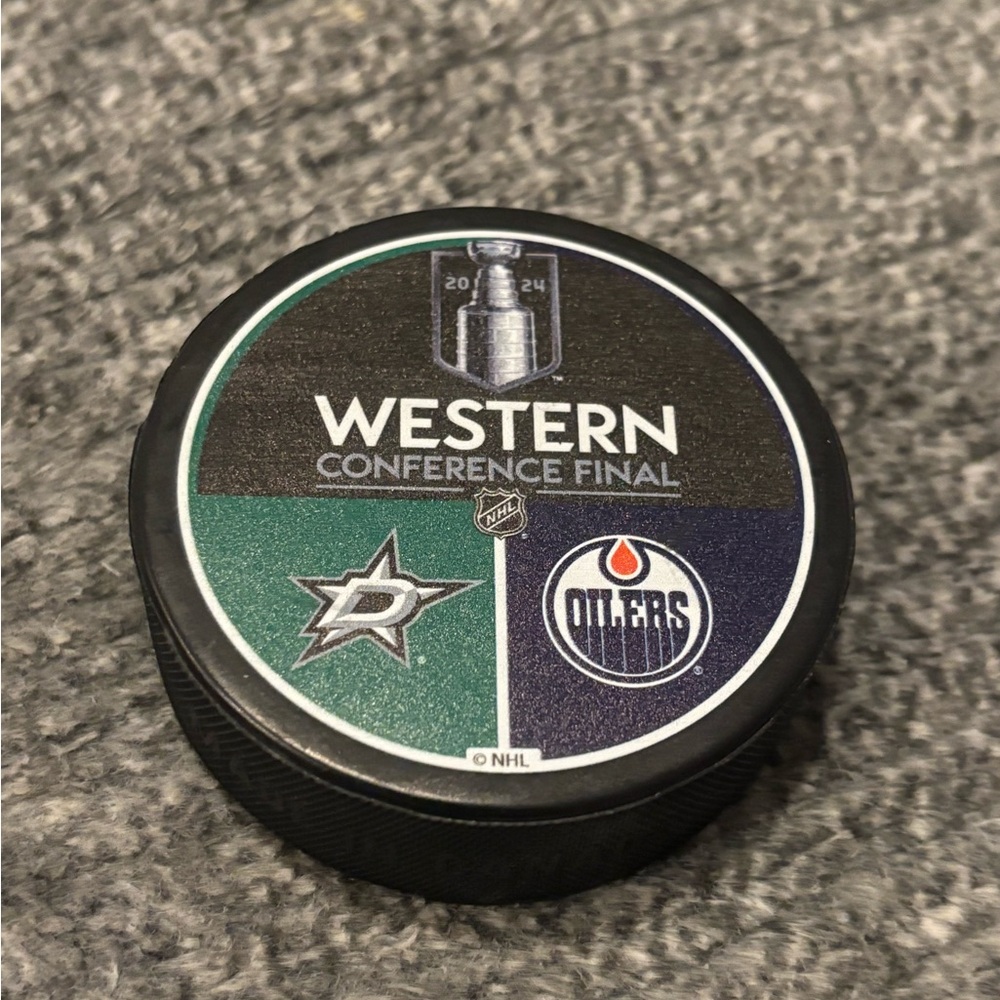 Dallas Stars vs Edmonton Oilers 2024 NHL Western Finals Hockey Puck Puck